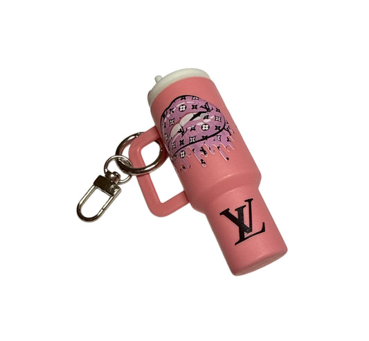 Lv lips light pink Cup Storage keychain