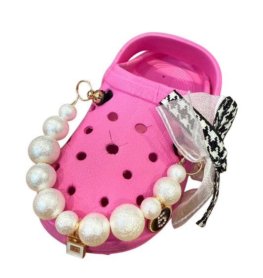 pearl hang metal Shoe Charm