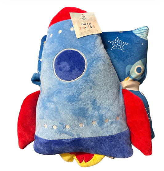 Rocket ship  2 Pillow and throw set
