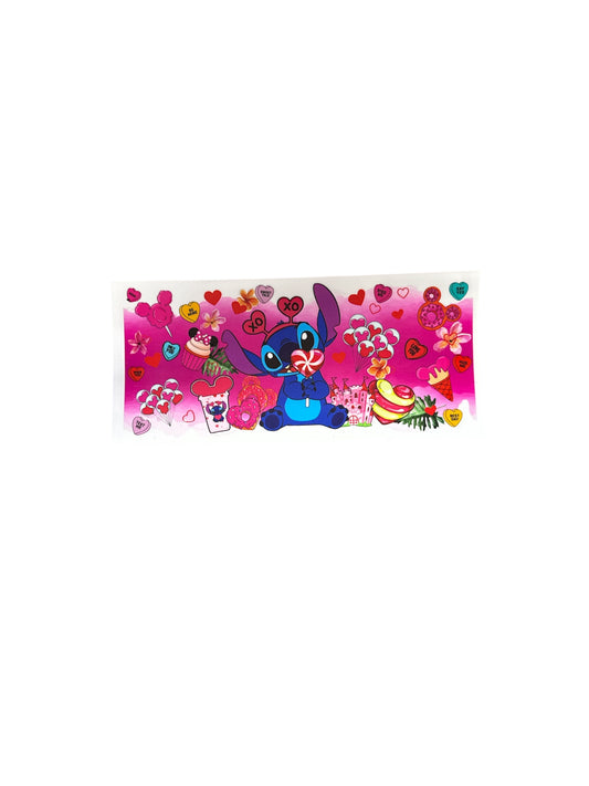 Stitch Swirl Heart Lollipop Cup Transfer