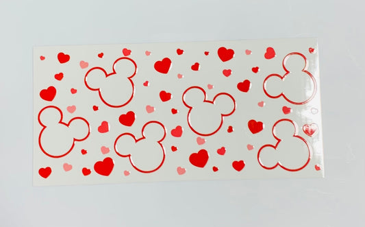 Mickey Mouse Hearts Cup Transfer