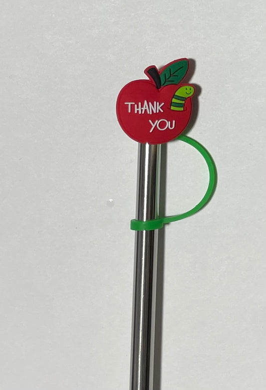 Thank You Apple Straw Topper