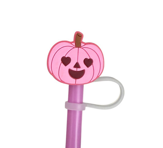 Halloween pink pumpkin Straw  Topper