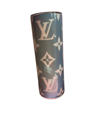 Lv demin blue white bottom Tumbler