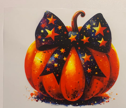 Pumpkin star bow DTF Heat Transfer