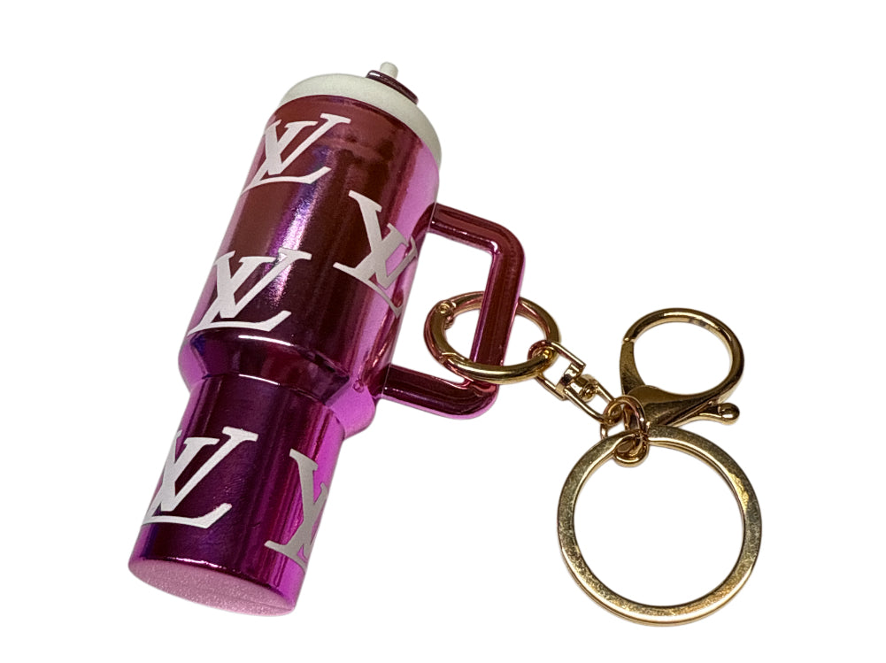 Pink Lv Metallic Cup Storage keychain