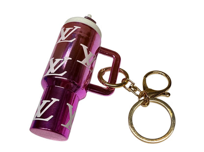 Pink Lv Metallic Cup Storage keychain