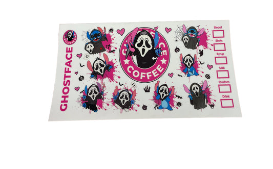 Scream/Ghostface stitch coffee Cup Transfer