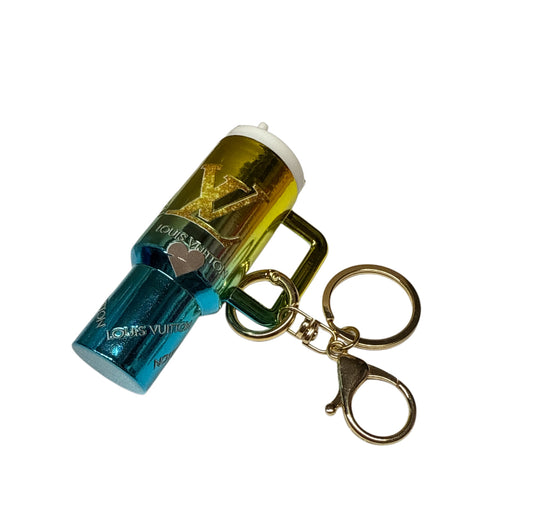 Lv Gold tealMetallic Cup Storage keychain