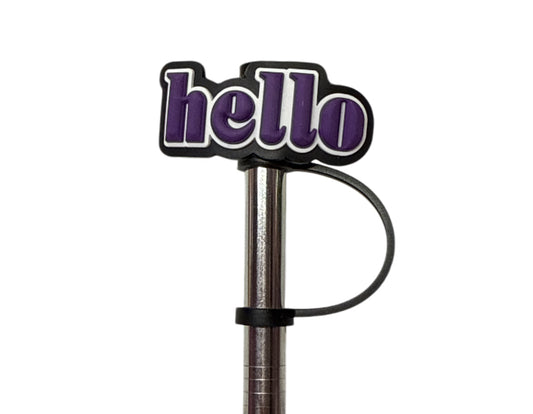 Hello purple Straw Topper