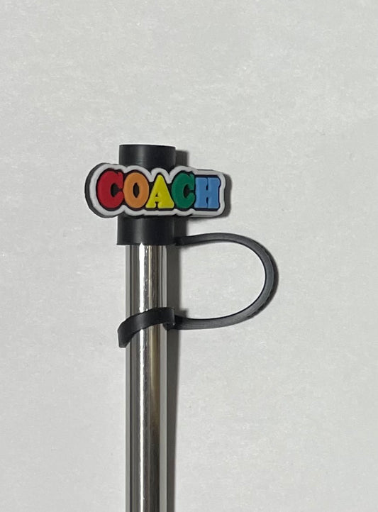 Coach Coloful Straw Topper