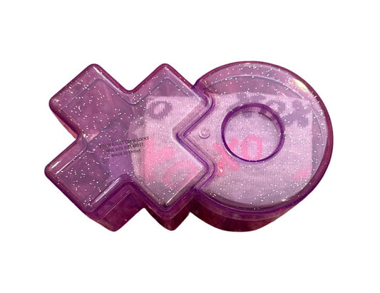 Xoxo socks with xoxo purple glitter container