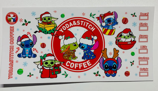 Yoda stitch coffee red Cup Transfer