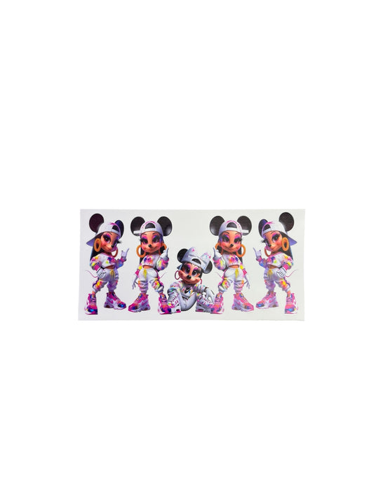 Minnie Mouse Colorful Outfit Standing & Sitting UV Cup Transfer