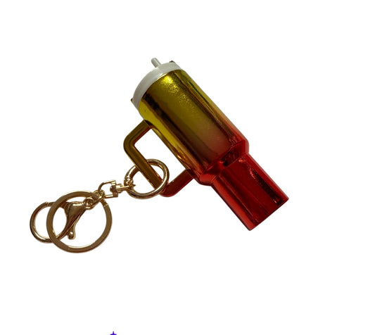 Blank metalic yellow/red Cup Storage keychain