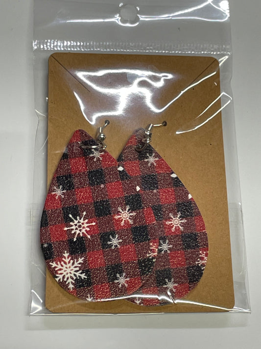 Plaid snowflake Earrings