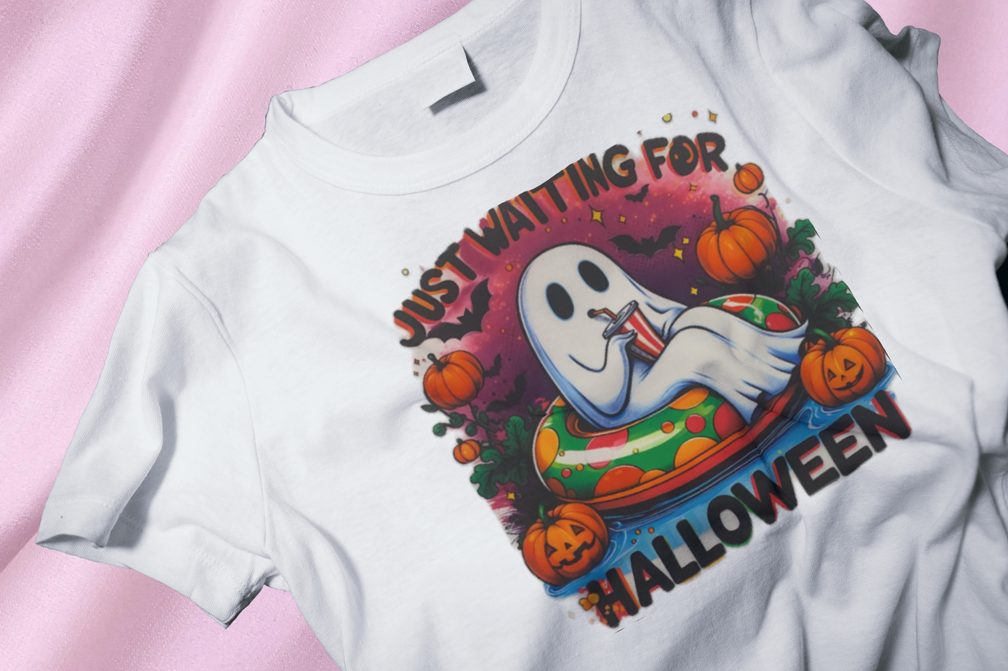 Halloween ghost tube green pink DTF Heat Transfer