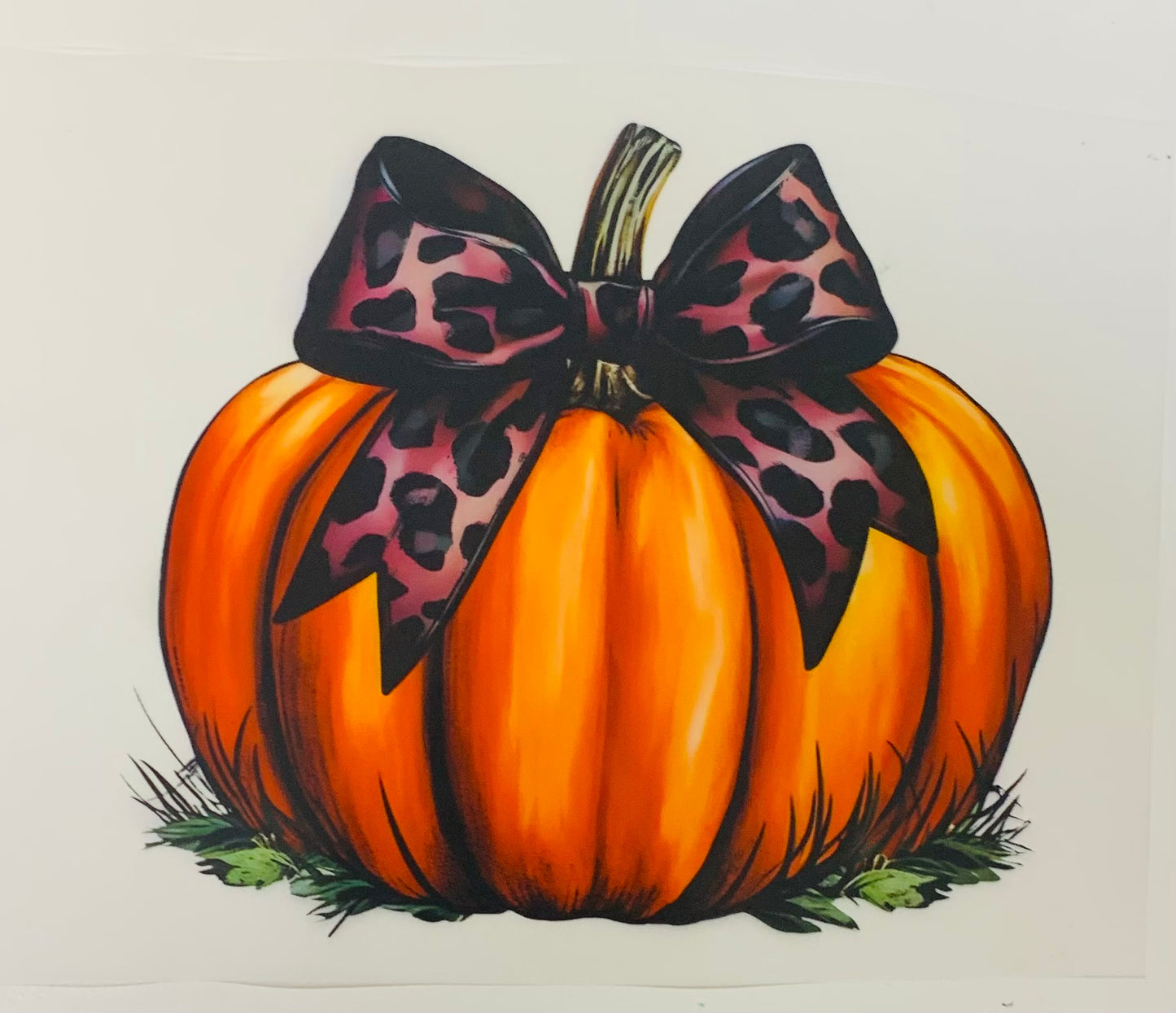 Pumpkin cheetah bow DTF Heat Transfer