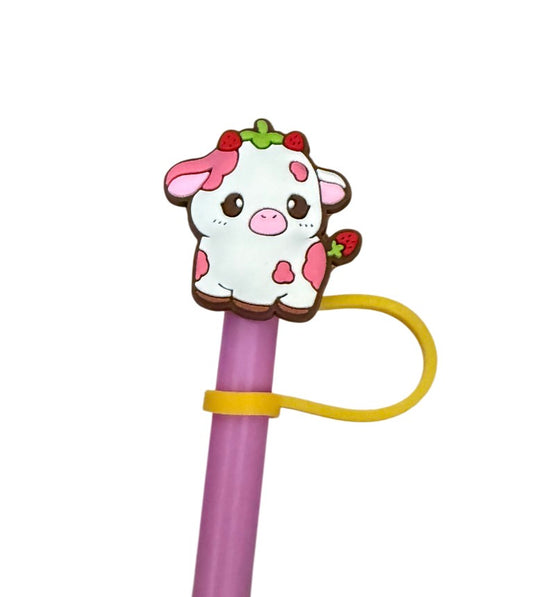 Strawberry cow Straw  Topper