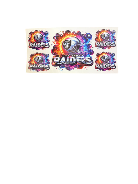 Las Vegas Raiders Helmet Colorful Flames 5  UV Cup Transfer