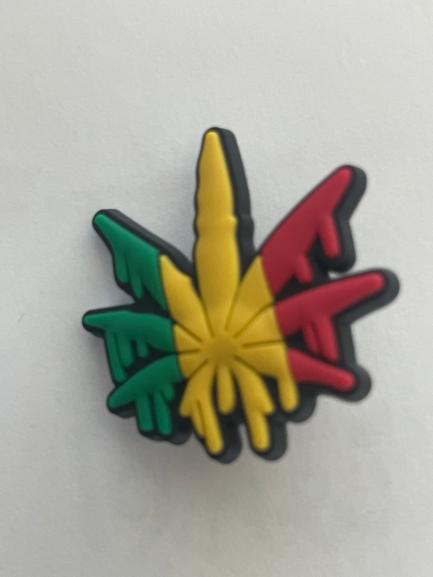 Green,yellow, red weed Shoe Charm