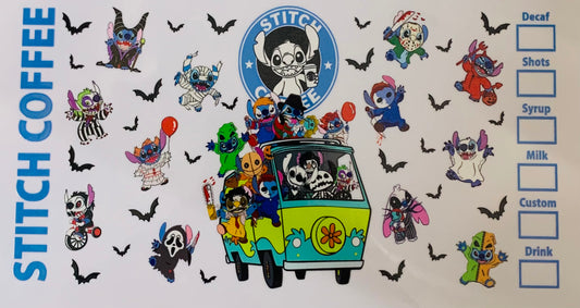 Stitch scooby van Cup Transfer