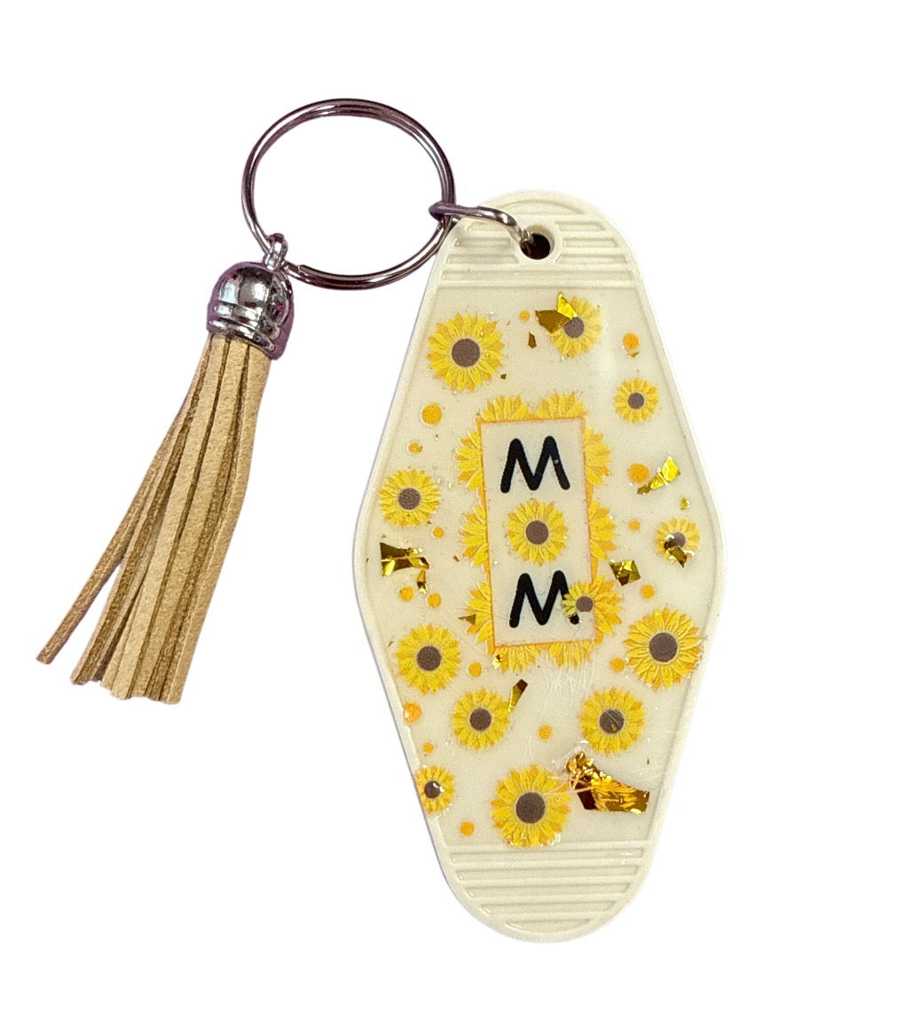 Motel Keychains with resin over and charms