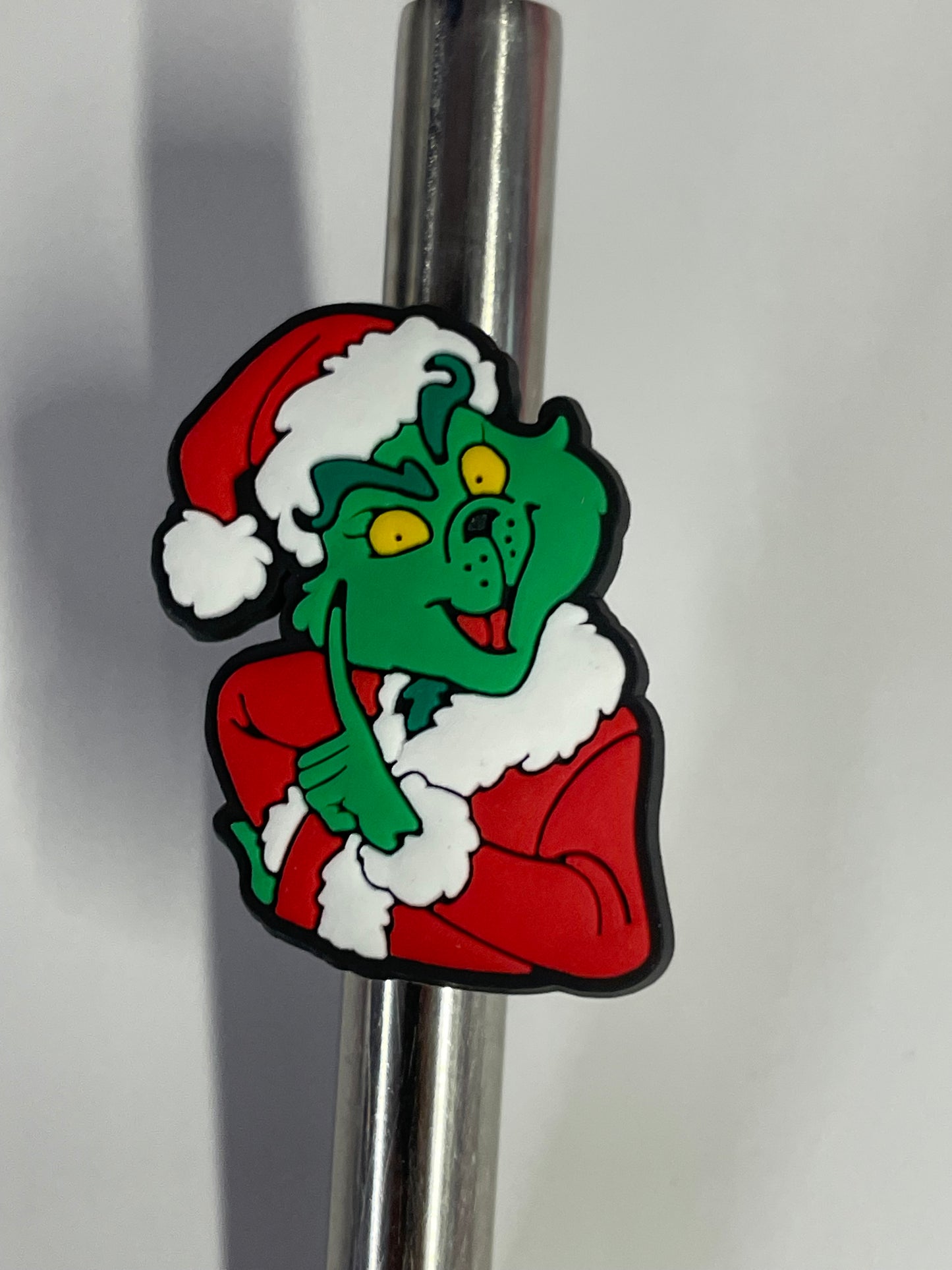 Grinch yellow eyes Straw Charm