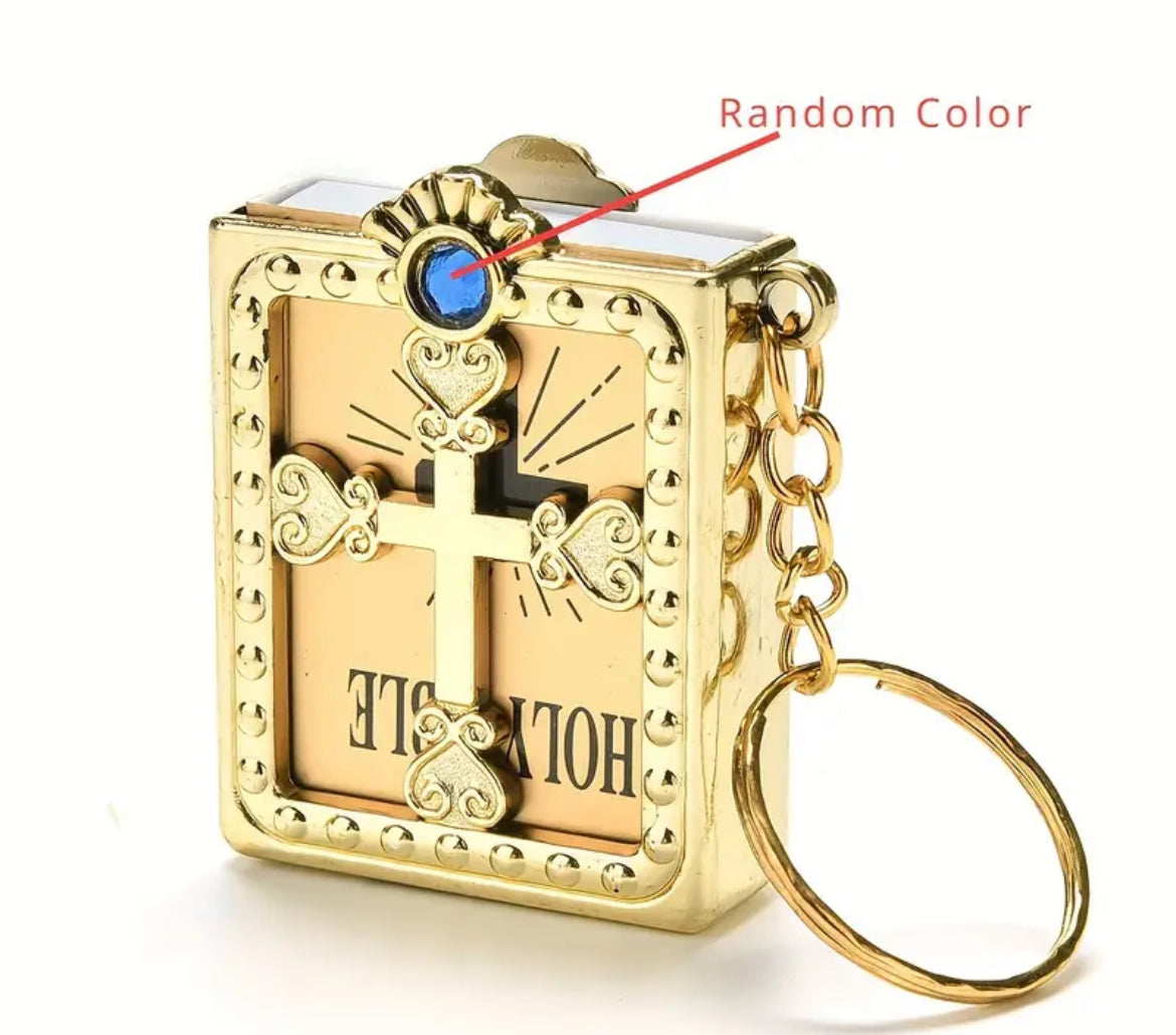 Bible keychain gold cover