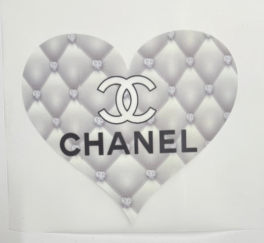 Chanel Grey Heart DTF Heat Transfer