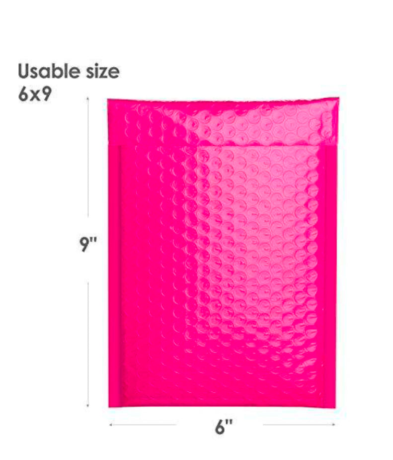 6x9 Pink Bubble Mailers (40 Count)