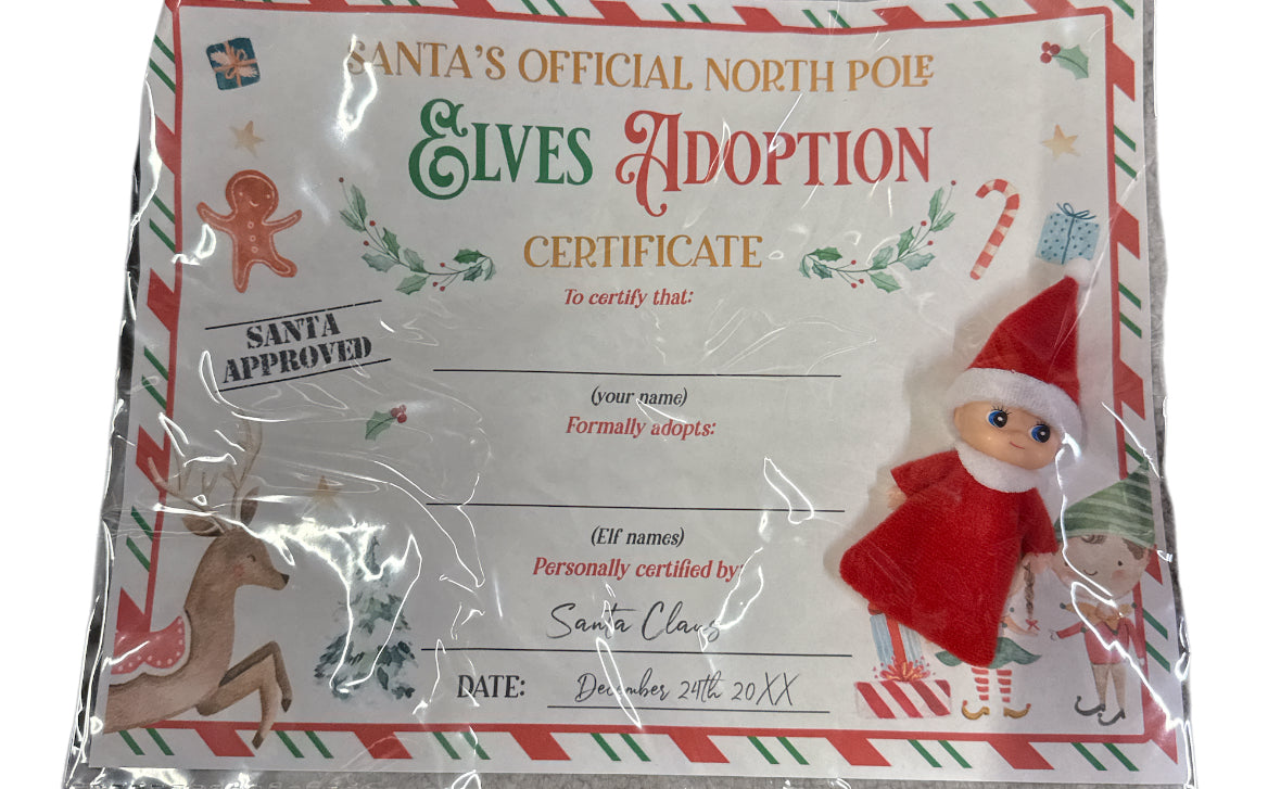 Red Baby Elf with Birth Certificate