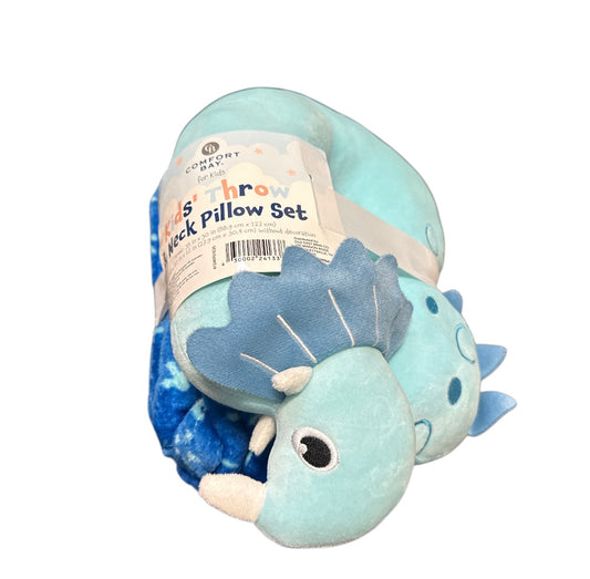 Dinosaur Neck Pillow and throw set