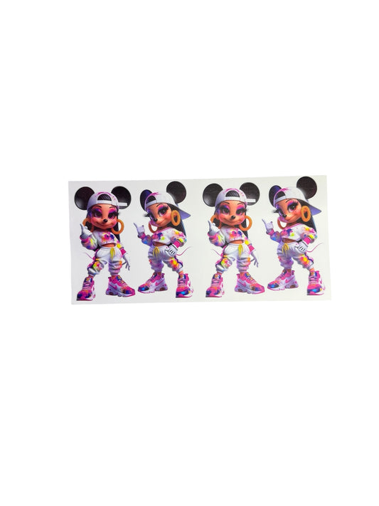 Minnie Mouse Colorful Outfit Standing 2x UV Cup Transfer