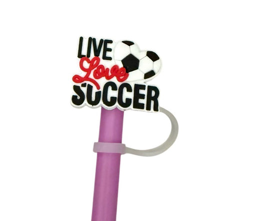 Live love soccer Straw  Topper