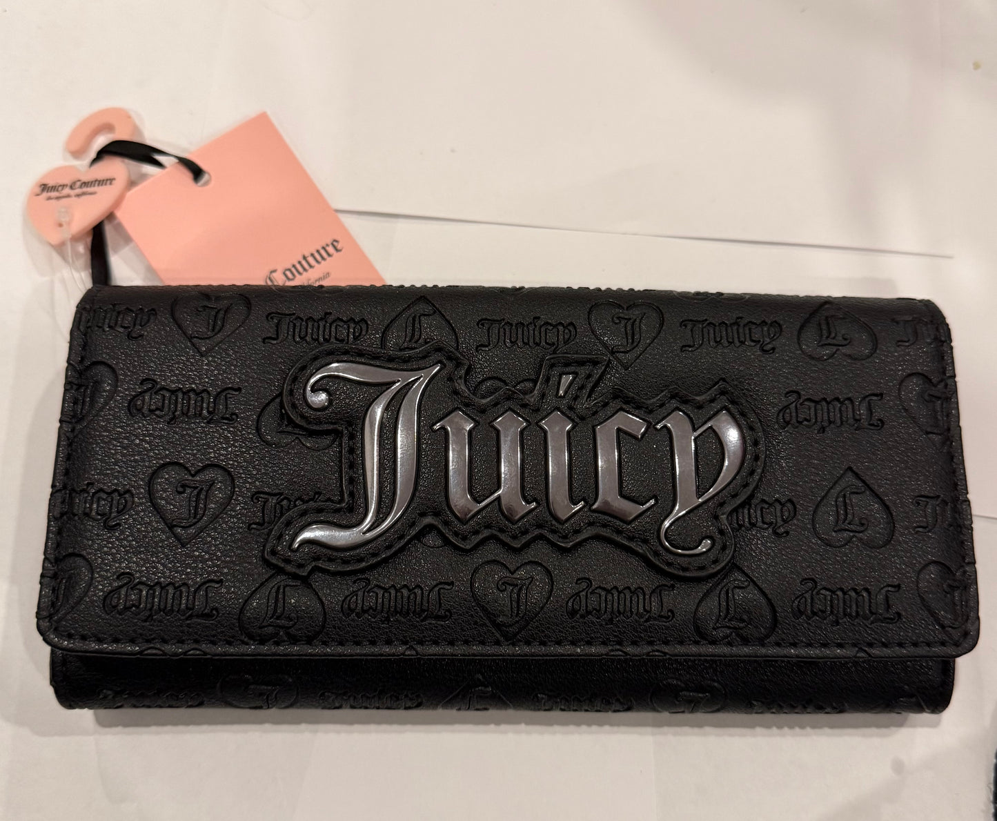 Black & silver  large zipper Wallet  Juicy couture