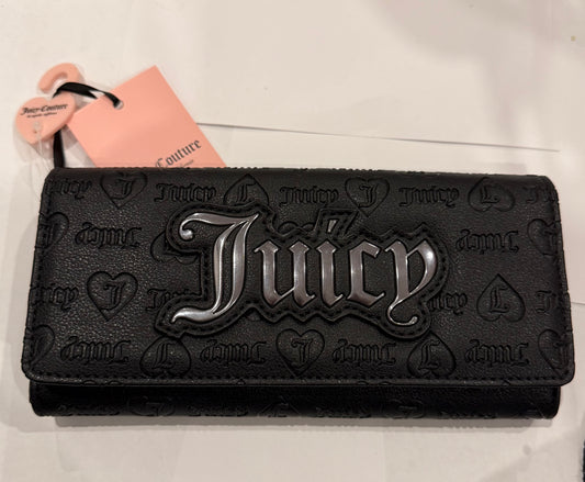 Black & silver  large zipper Wallet  Juicy couture