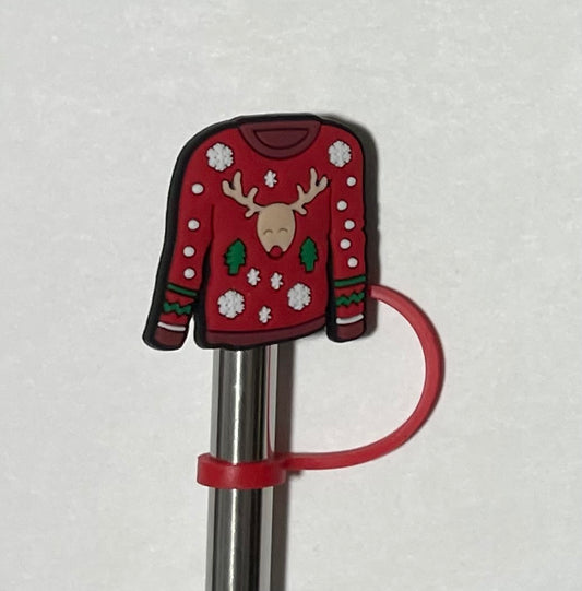 Ugly Sweater Reindeer Straw Topper