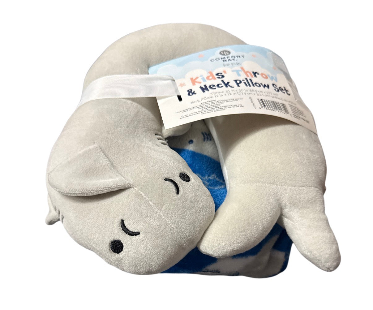 Shark Neck Pillow and throw set