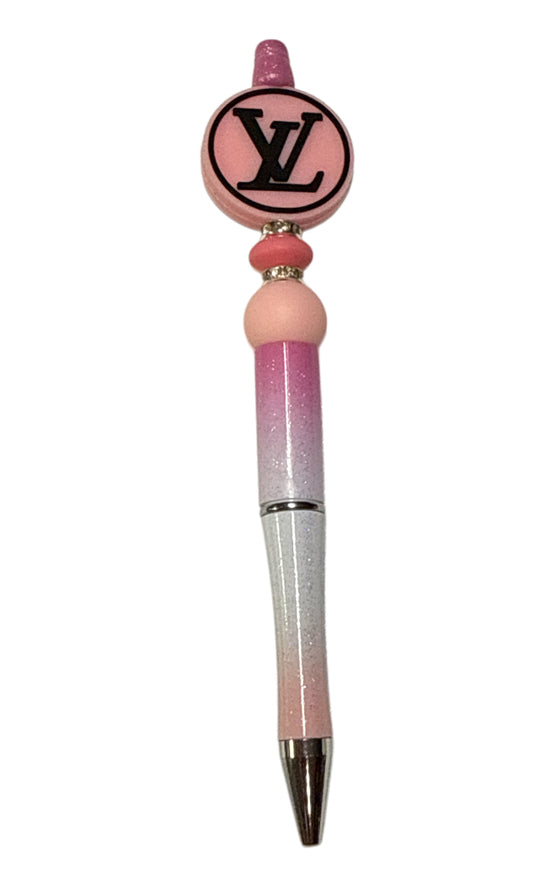 Lv pink/white Beaded pen