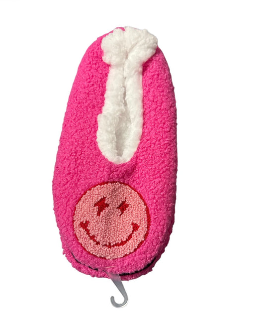 Smile pink face slipper socks