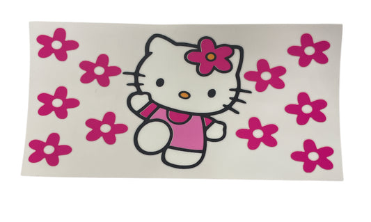 Big hello kitty flowers Cup Transfer