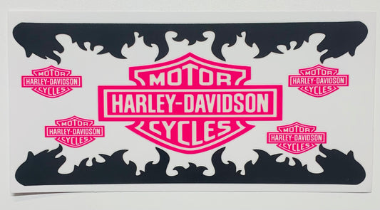 Harley Davidson 5 logo pink & black Cup Transfer