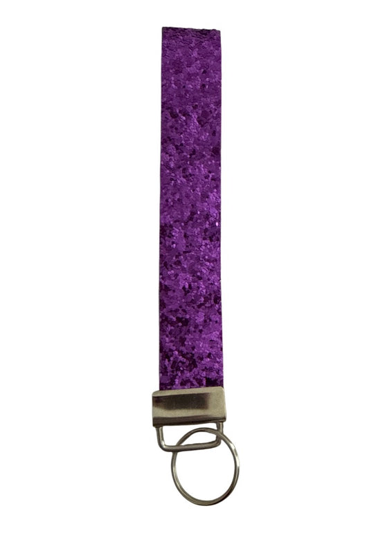 Purple glitter  Keychain/ Key fob holder Wristlet