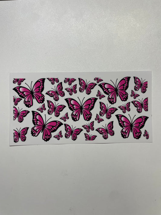 Pink butterfly Cup Transfer