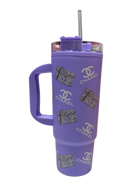 CC purple plastic tumbler