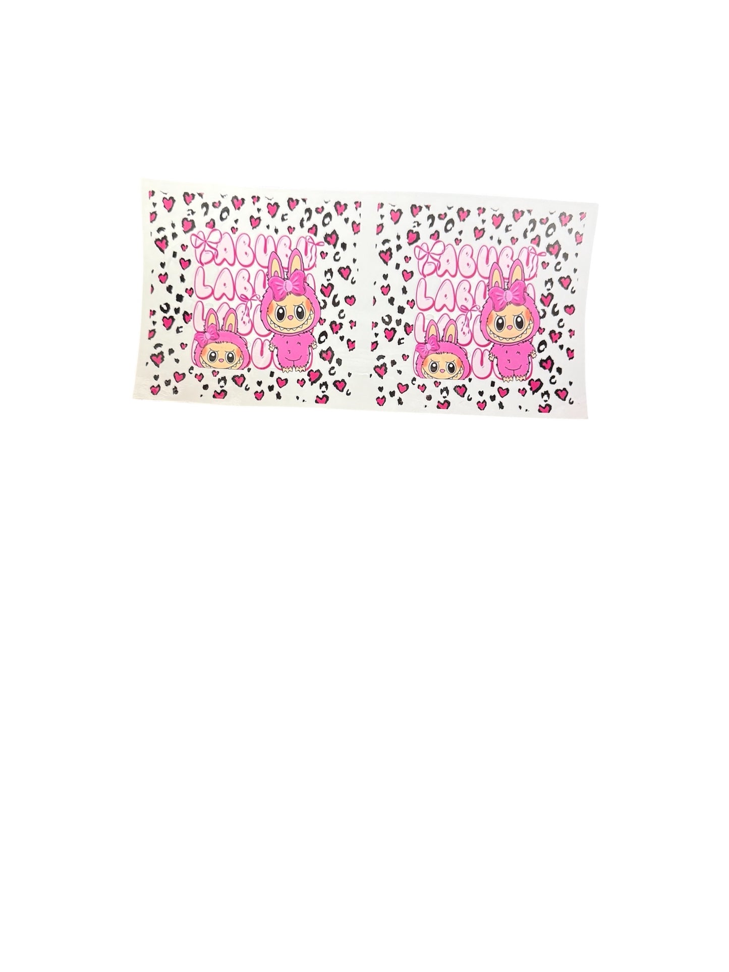 Pink Labubu Heart 2x UV Cup Transfer