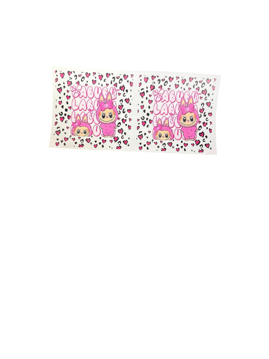Pink Labubu Heart 2x UV Cup Transfer