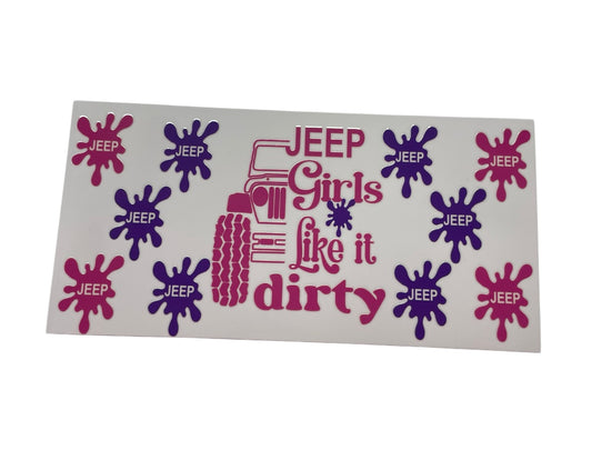 Jeep girls pink & purple Cup Transfer