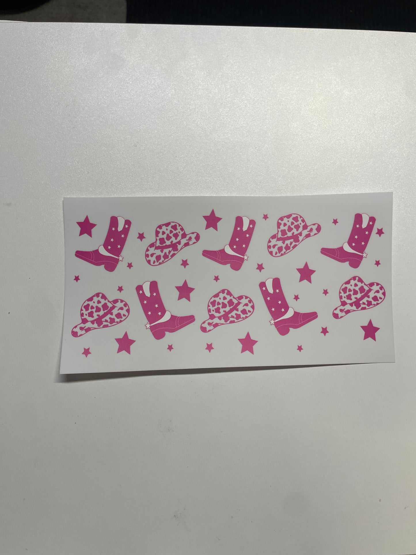 Star pink cowboy boots Cup Transfer